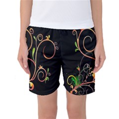 Flowers Neon Color Women s Basketball Shorts by Simbadda