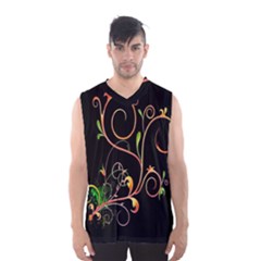 Flowers Neon Color Men s Basketball Tank Top by Simbadda