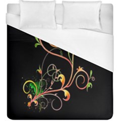 Flowers Neon Color Duvet Cover (king Size) by Simbadda