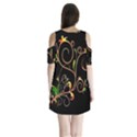 Flowers Neon Color Shoulder Cutout Velvet  One Piece View2