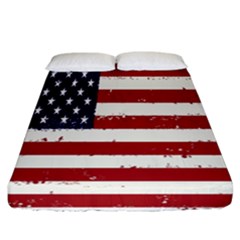 Flag United States United States Of America Stripes Red White Fitted Sheet (california King Size) by Simbadda