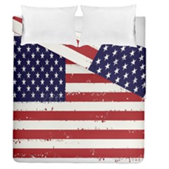 Flag United States United States Of America Stripes Red White Duvet Cover Double Side (queen Size) by Simbadda