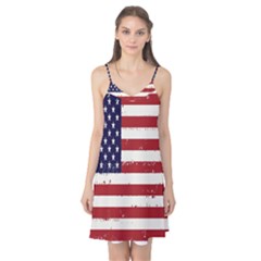 Flag United States United States Of America Stripes Red White Camis Nightgown by Simbadda