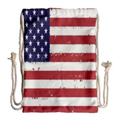 Flag United States United States Of America Stripes Red White Drawstring Bag (large) by Simbadda