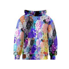 Flowers Colorful Drawing Oil Kids  Pullover Hoodie by Simbadda