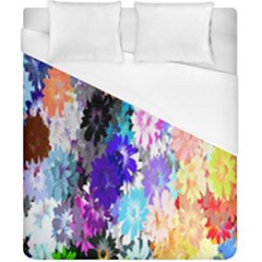 Flowers Colorful Drawing Oil Duvet Cover (california King Size) by Simbadda