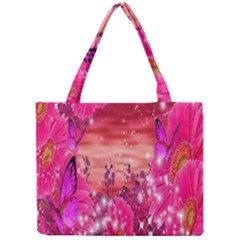 Flowers Neon Stars Glow Pink Sakura Gerberas Sparkle Shine Daisies Bright Gerbera Butterflies Sunris Mini Tote Bag by Simbadda