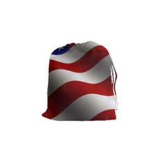 Flag United States Stars Stripes Symbol Drawstring Pouches (small)  by Simbadda