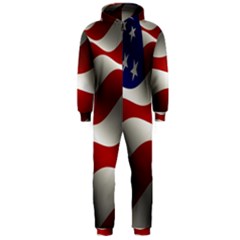 Flag United States Stars Stripes Symbol Hooded Jumpsuit (men)  by Simbadda