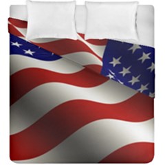 Flag United States Stars Stripes Symbol Duvet Cover Double Side (king Size) by Simbadda