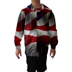 Flag United States Stars Stripes Symbol Hooded Wind Breaker (kids) by Simbadda