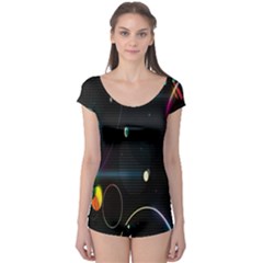 Glare Light Luster Circles Shapes Boyleg Leotard  by Simbadda