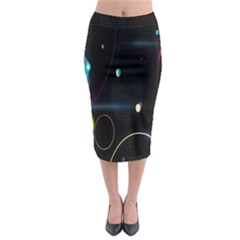 Glare Light Luster Circles Shapes Midi Pencil Skirt by Simbadda