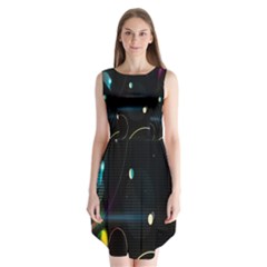 Glare Light Luster Circles Shapes Sleeveless Chiffon Dress   by Simbadda