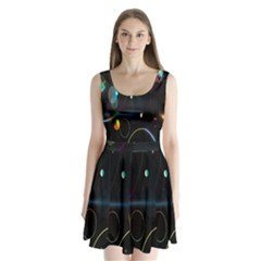 Glare Light Luster Circles Shapes Split Back Mini Dress  by Simbadda