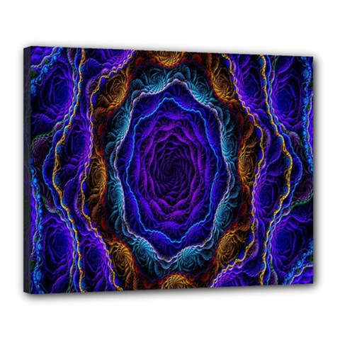 Flowers Dive Neon Light Patterns Canvas 20  X 16  by Simbadda