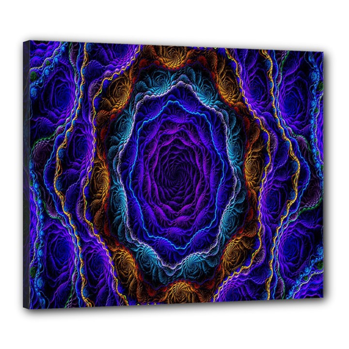 Flowers Dive Neon Light Patterns Canvas 24  x 20 