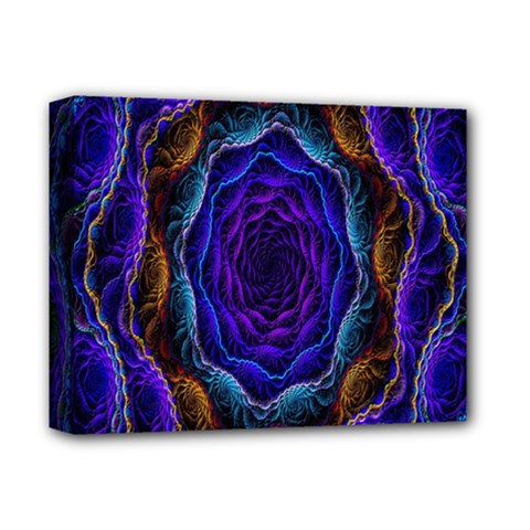 Flowers Dive Neon Light Patterns Deluxe Canvas 14  X 11  by Simbadda