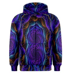 Flowers Dive Neon Light Patterns Men s Zipper Hoodie by Simbadda