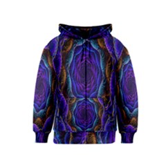 Flowers Dive Neon Light Patterns Kids  Zipper Hoodie by Simbadda