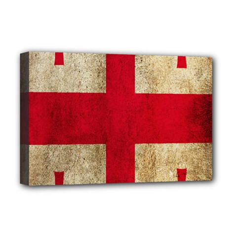 Georgia Flag Mud Texture Pattern Symbol Surface Deluxe Canvas 18  X 12   by Simbadda