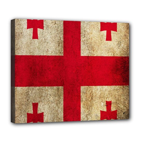 Georgia Flag Mud Texture Pattern Symbol Surface Deluxe Canvas 24  X 20   by Simbadda