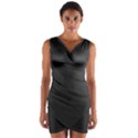 Leather Stitching Thread Perforation Perforated Leather Texture Wrap Front Bodycon Dress View1