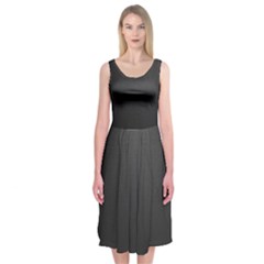 Leather Stitching Thread Perforation Perforated Leather Texture Midi Sleeveless Dress by Simbadda