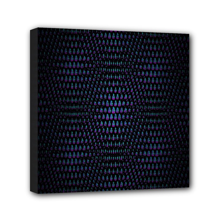 Hexagonal White Dark Mesh Mini Canvas 6  x 6 