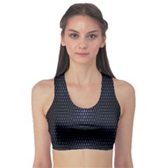 Hexagonal White Dark Mesh Sports Bra by Simbadda