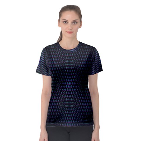 Hexagonal White Dark Mesh Women s Sport Mesh Tee by Simbadda