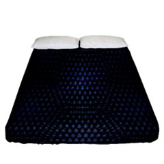 Hexagonal White Dark Mesh Fitted Sheet (queen Size) by Simbadda