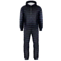 Hexagonal White Dark Mesh Hooded Jumpsuit (men)  by Simbadda