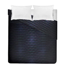 Hexagonal White Dark Mesh Duvet Cover Double Side (full/ Double Size) by Simbadda