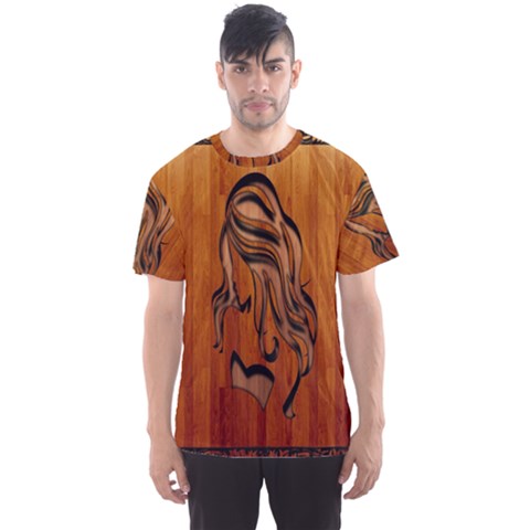 Pattern Shape Wood Background Texture Men s Sport Mesh Tee by Simbadda