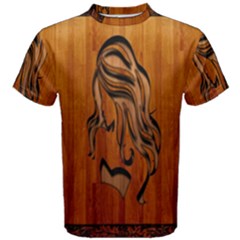 Pattern Shape Wood Background Texture Men s Cotton Tee by Simbadda