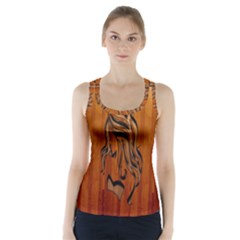 Pattern Shape Wood Background Texture Racer Back Sports Top by Simbadda