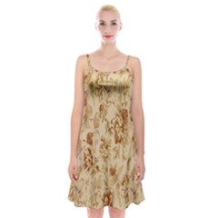 Patterns Flowers Petals Shape Background Spaghetti Strap Velvet Dress by Simbadda