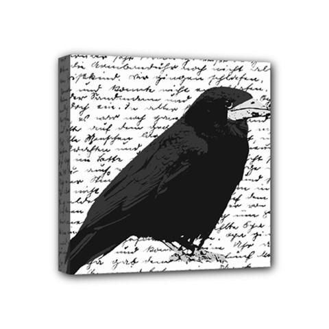 Black Raven  Mini Canvas 4  X 4  by Valentinaart