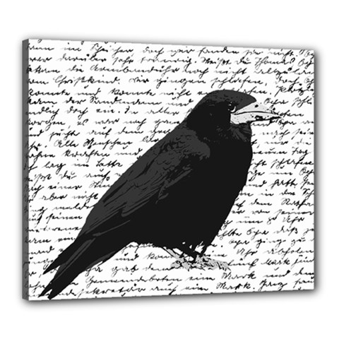 Black Raven  Canvas 24  X 20  by Valentinaart