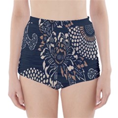 Patterns Dark Shape Surface High-waisted Bikini Bottoms by Simbadda