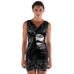 Count Vlad Dracula Wrap Front Bodycon Dress by Valentinaart