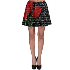 Red Tulips Skater Skirt by Valentinaart