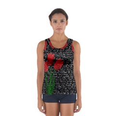 Red Tulips Women s Sport Tank Top  by Valentinaart