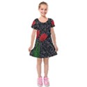 Red tulips Kids  Short Sleeve Velvet Dress View1