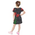 Red tulips Kids  Short Sleeve Velvet Dress View2