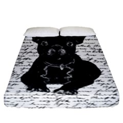 Cute Bulldog Fitted Sheet (queen Size) by Valentinaart