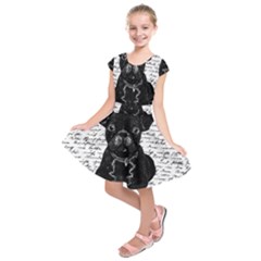 Cute Bulldog Kids  Short Sleeve Dress by Valentinaart