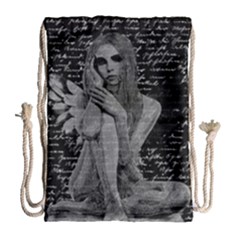 Angel Drawstring Bag (large) by Valentinaart