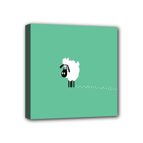 Sheep Trails Curly Minimalism Mini Canvas 4  X 4  by Simbadda